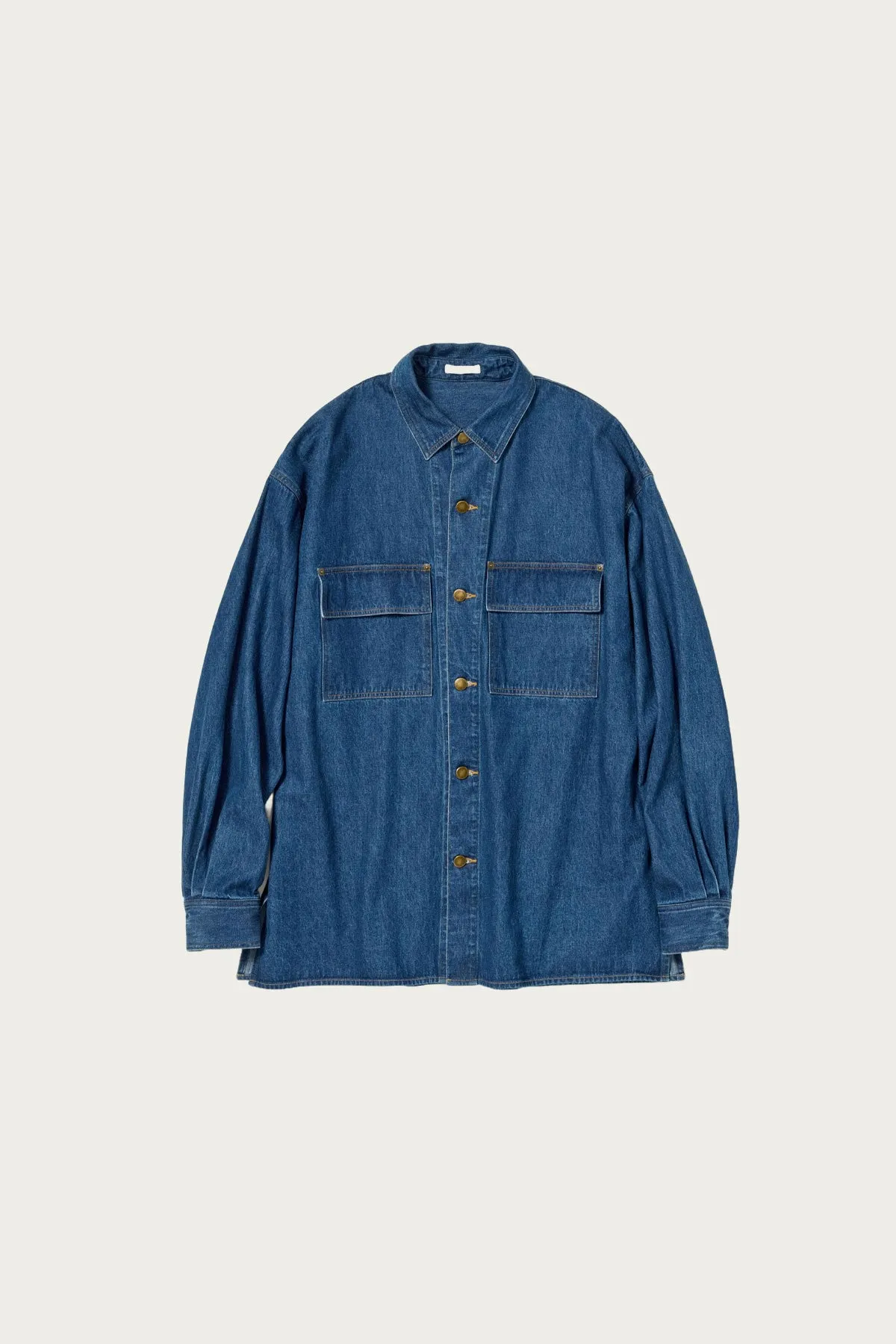 Selvedge Light oz. Denim Shirt - Medium Washed Indigo sold by Canoe Club