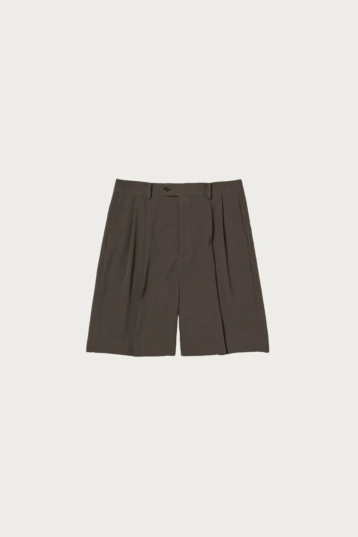 Light Wool Max Gabardine Shorts - Dark Brown sold by Canoe Club
