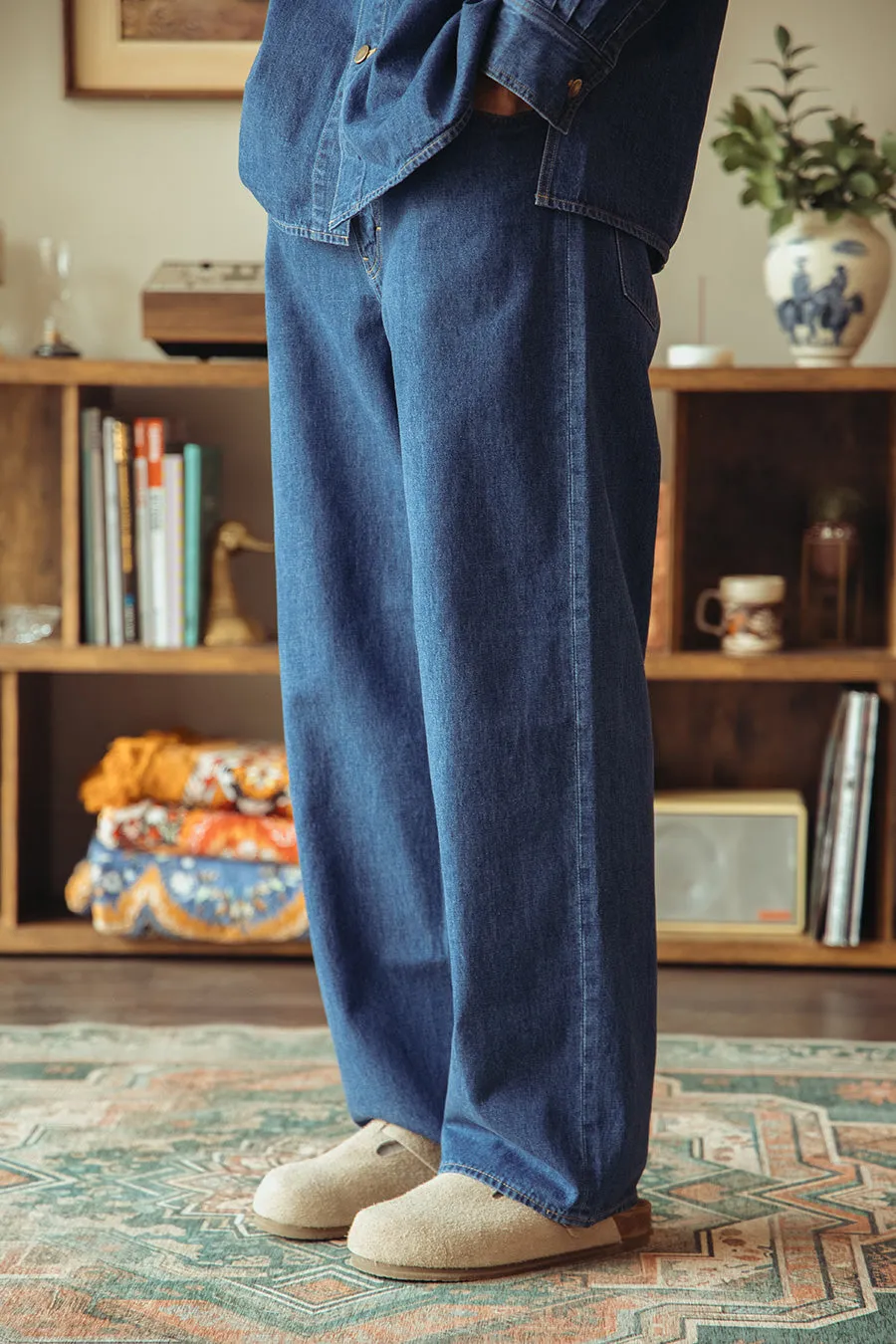 Selvedge Light oz. Denim Belted Pants - Medium Washed Indigo sold by Canoe Club product image thumbnail 3