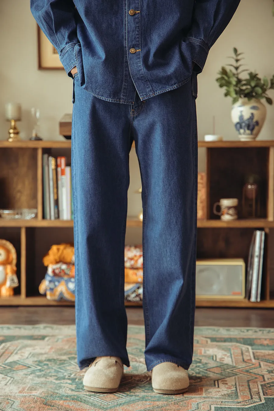 Selvedge Light oz. Denim Belted Pants - Medium Washed Indigo sold by Canoe Club product image thumbnail 2
