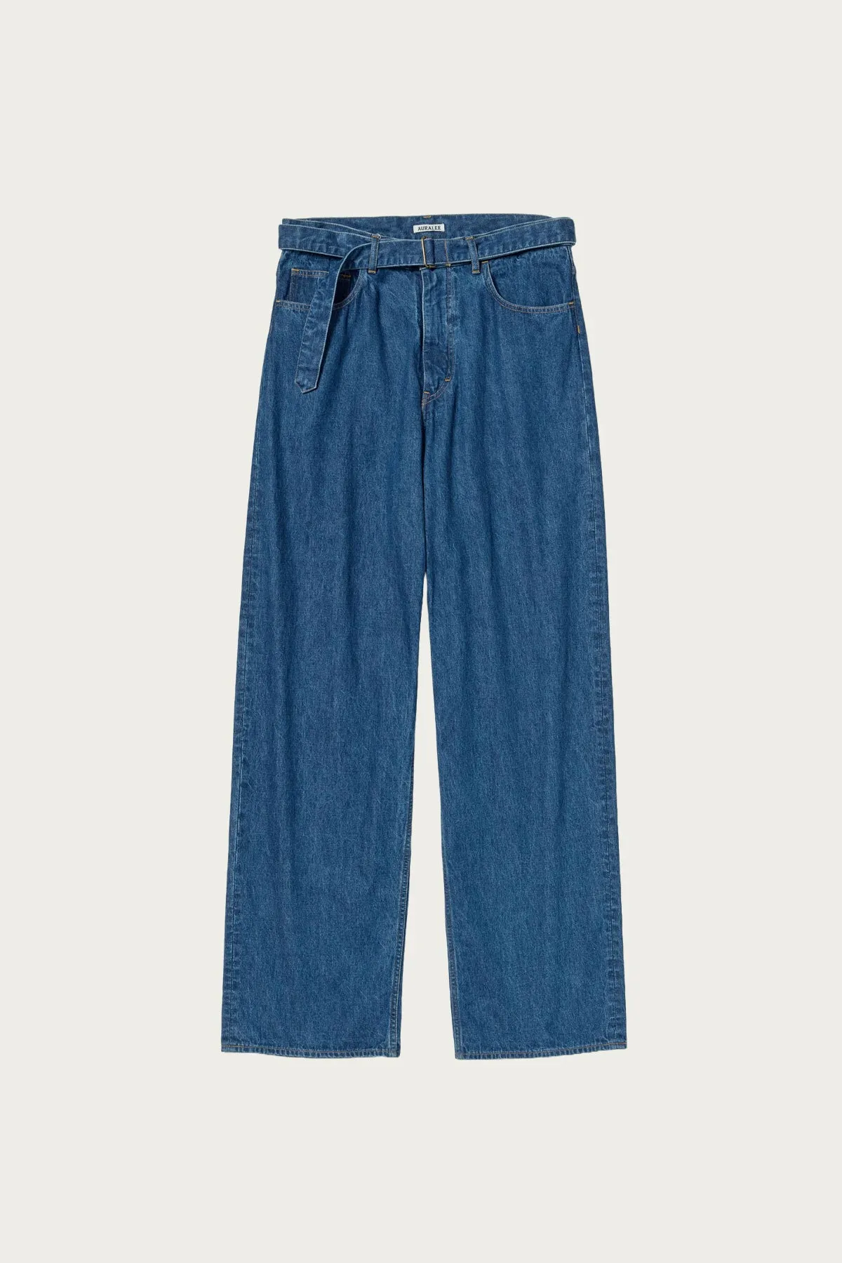 Selvedge Light oz. Denim Belted Pants - Medium Washed Indigo sold by Canoe Club