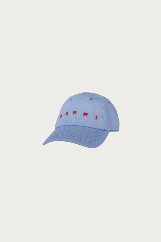 Colored Light Denim Cap - Iris Blue made by Marni