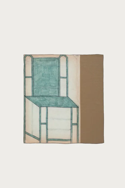 Silk Square 90 Green Chair - Ochre/Green made by Lemaire