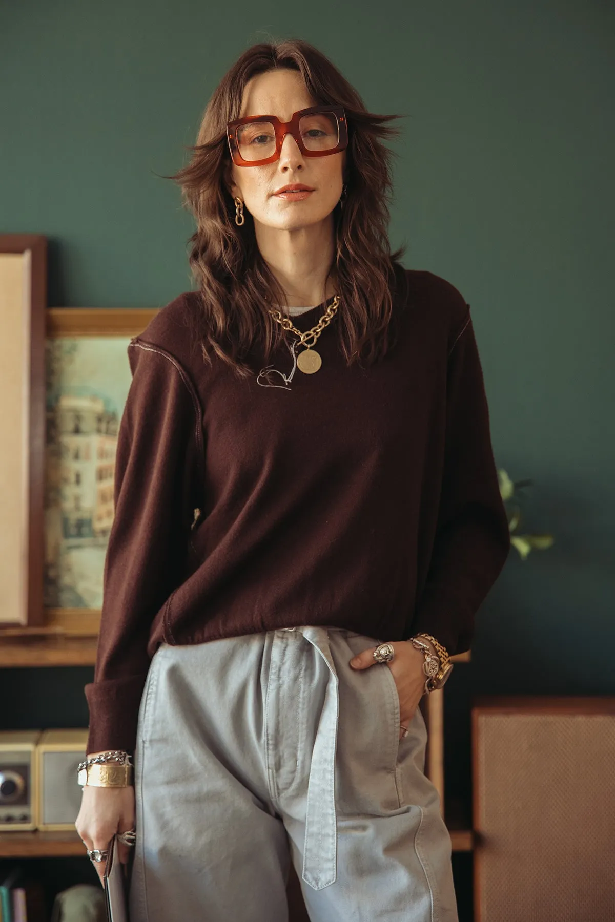 Frankenstein V-Neck - Brown sold by Canoe Club product image thumbnail 2