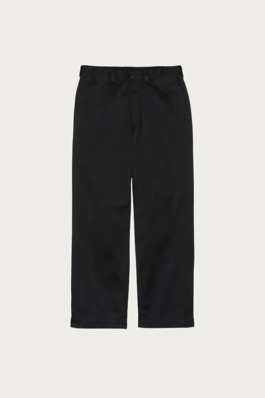 Wide Straight Chino Pants - Black made by Nanamica