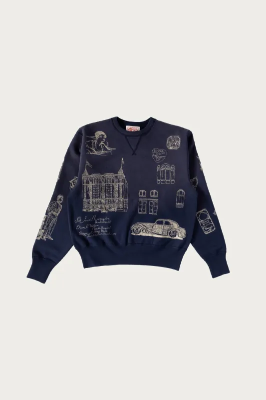 Hotel Crewneck - Navy made by Samuel Zelig