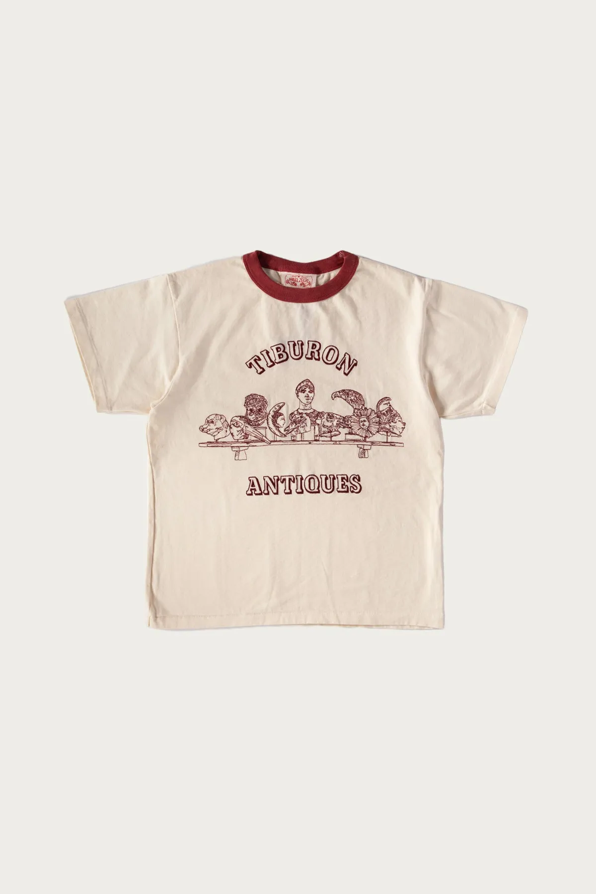Antique Tee - Natural/Red sold by Canoe Club