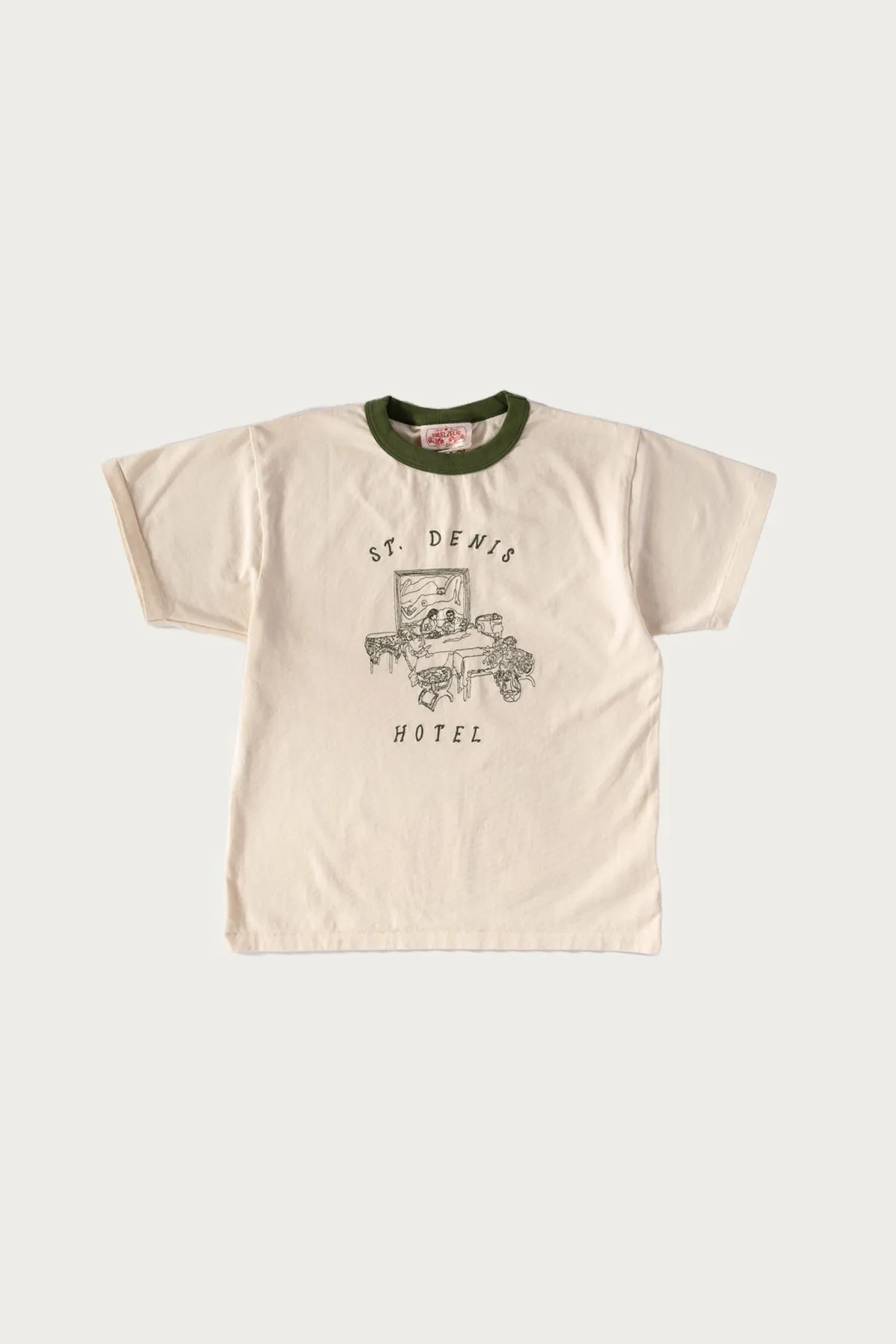 Hotel Tee - Natural/Green sold by Canoe Club