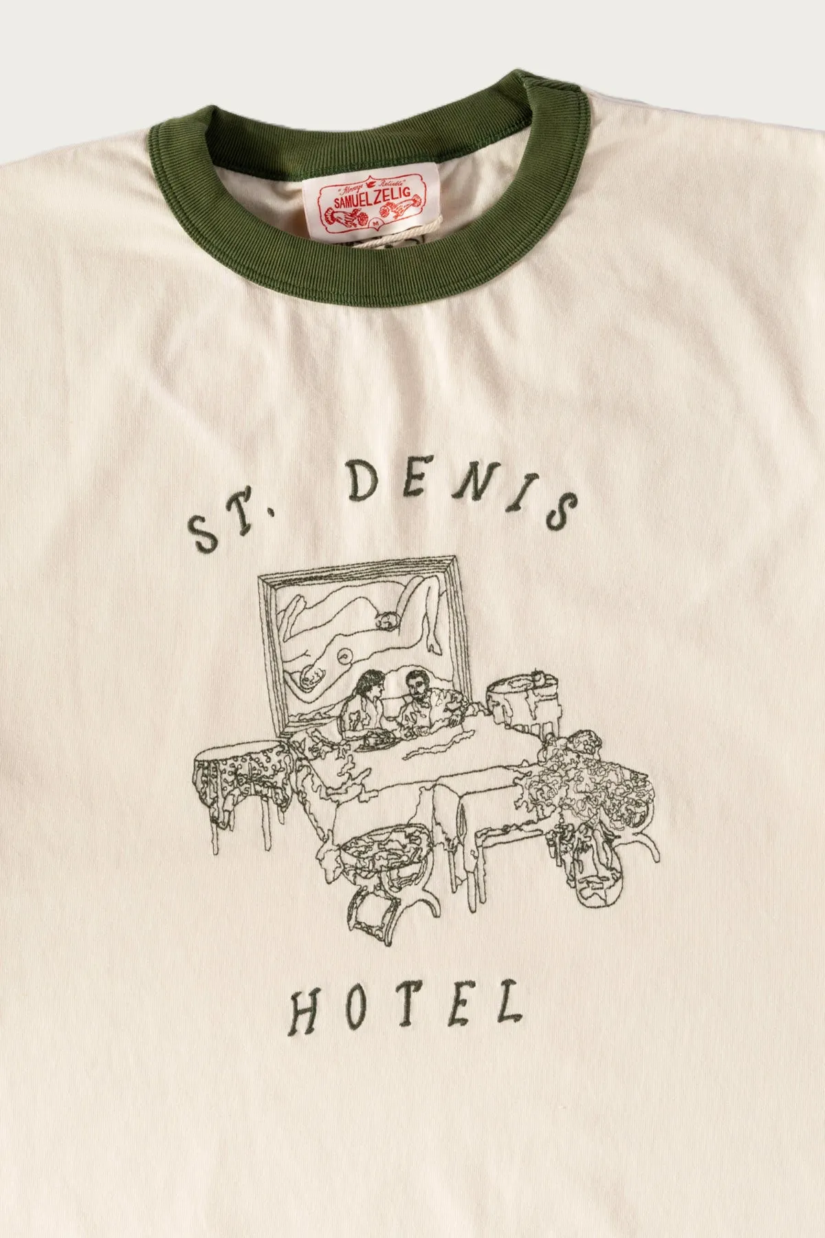 Hotel Tee - Natural/Green sold by Canoe Club product image thumbnail 2