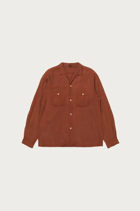 Lot. 102 Sir Guy Shirt - Techi Tree Dyed Brown made by Taiga Takahashi Mens