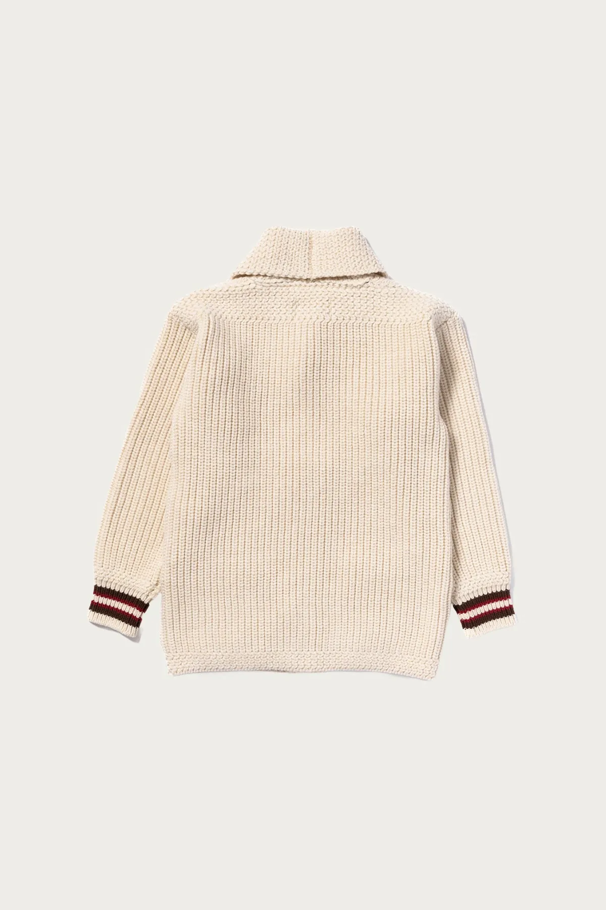 Striped Shawl Collar Cardigan - Ecru sold by Canoe Club product image thumbnail 2