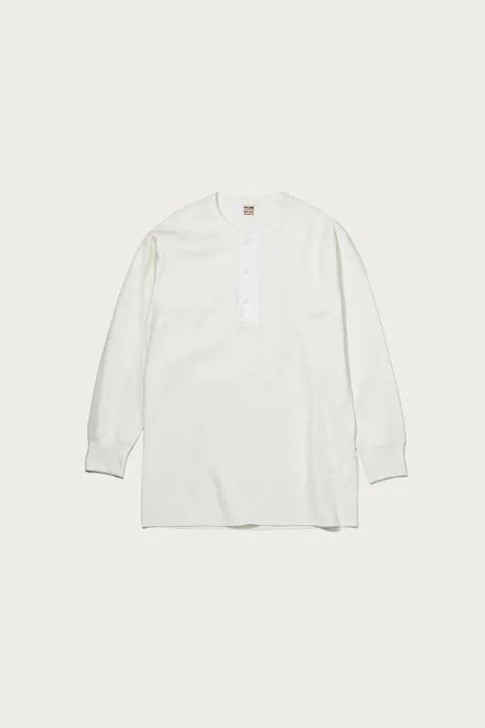 Union Henley Undershirt L/S - White made by The Real McCoy's