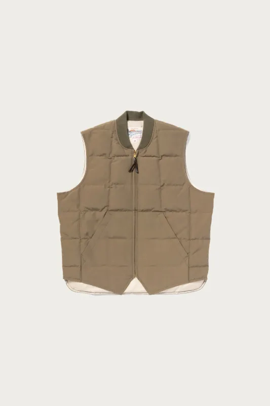 Cotton/Nylon Down Vest - Olive sold by Canoe Club