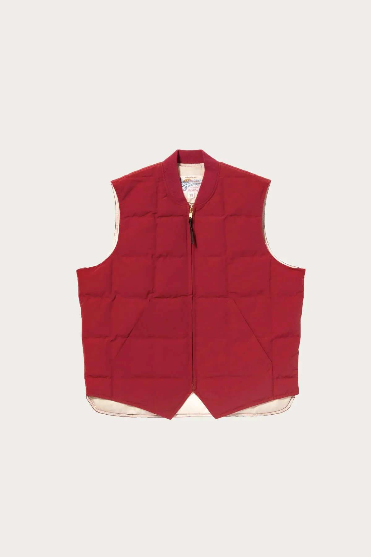 Cotton/Nylon Down Vest - Red sold by Canoe Club