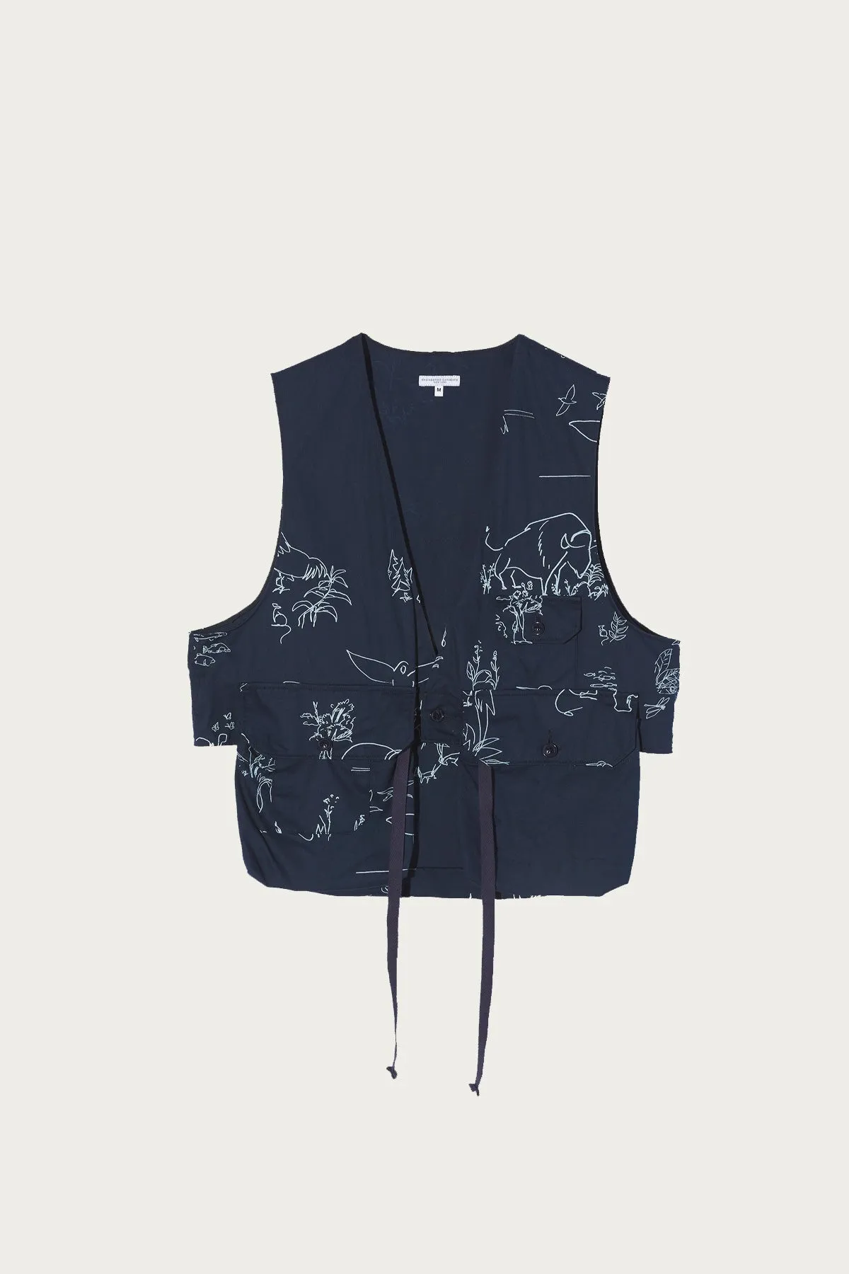 Fowl Vest - Navy Animal Print 6.5oz Flat Twill sold by Canoe Club