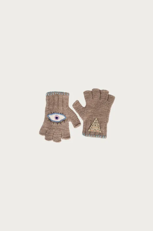 Wool FOLKTALE Gloves(SPEAKEASY) - Greige made by Kapital