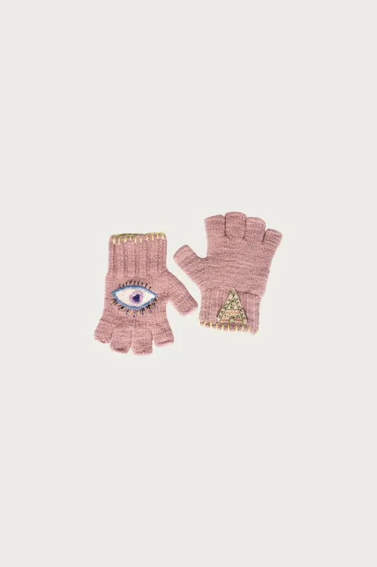 Wool FOLKTALE Gloves(SPEAKEASY) - Pink made by Kapital