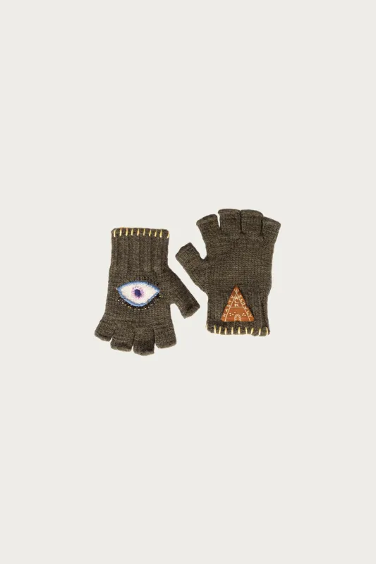 Wool FOLKTALE Gloves(SPEAKEASY) - Khaki made by Kapital