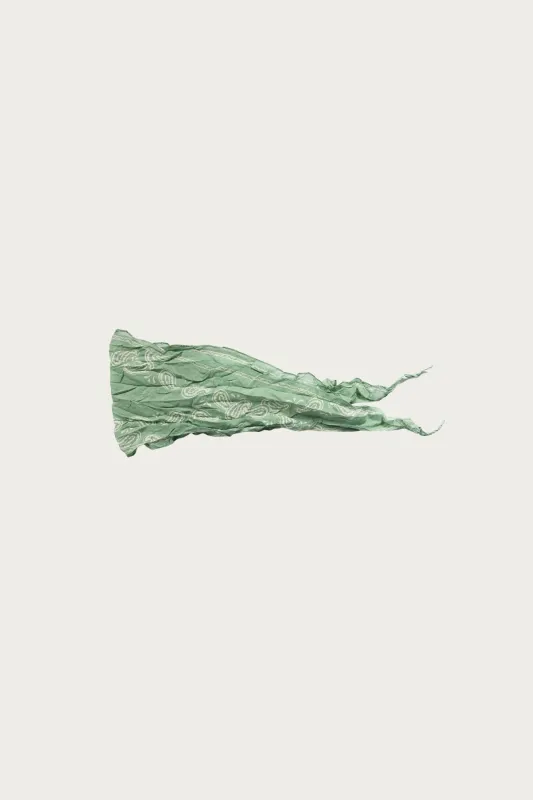 WASHER Crinkle Silk Neckerchief (PECOS Paisley) - Light Green made by Kapital