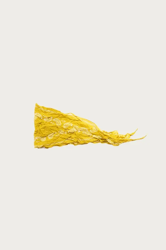 WASHER Crinkle Silk Neckerchief (PECOS Paisley) - Yellow made by Kapital