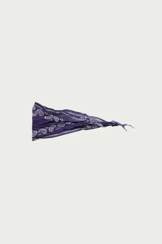 WASHER Crinkle Silk Neckerchief (PECOS Paisley) - Purple made by Kapital