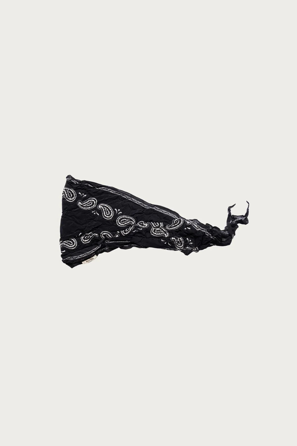 WASHER Crinkle Silk Neckerchief (PECOS Paisley) - Black sold by Canoe Club