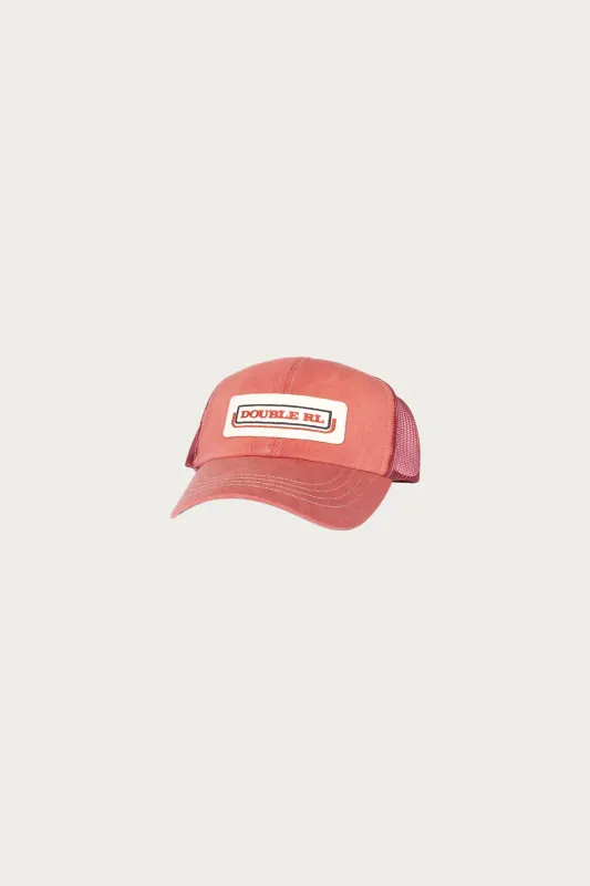 Logo-Patch Twill Trucker Cap - Faded Red sold by Canoe Club