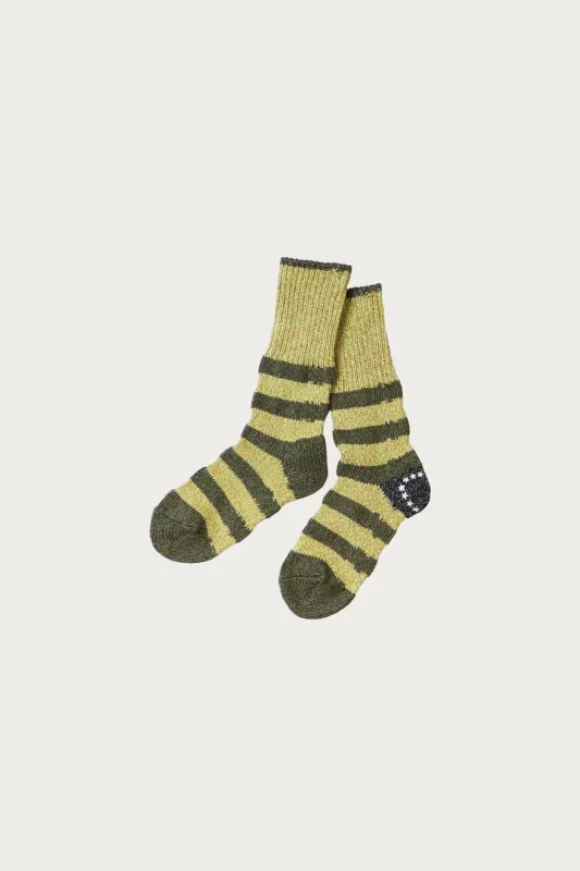 56 Yarns Flag Stripe Socks - Khaki made by Kapital