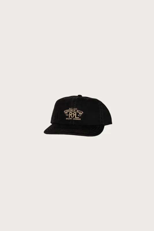 RRL Ranch Logo Twill Ball Cap - Black made by RRL