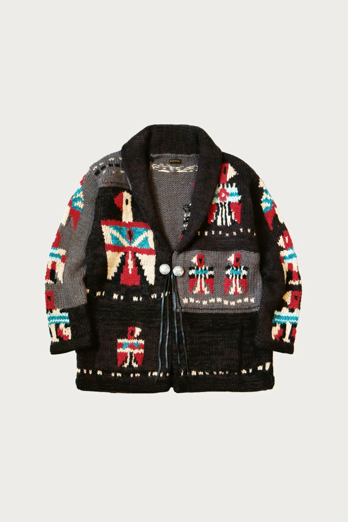 Hand Knit STD Cowichan Cardigan - Charcoal sold by Canoe Club