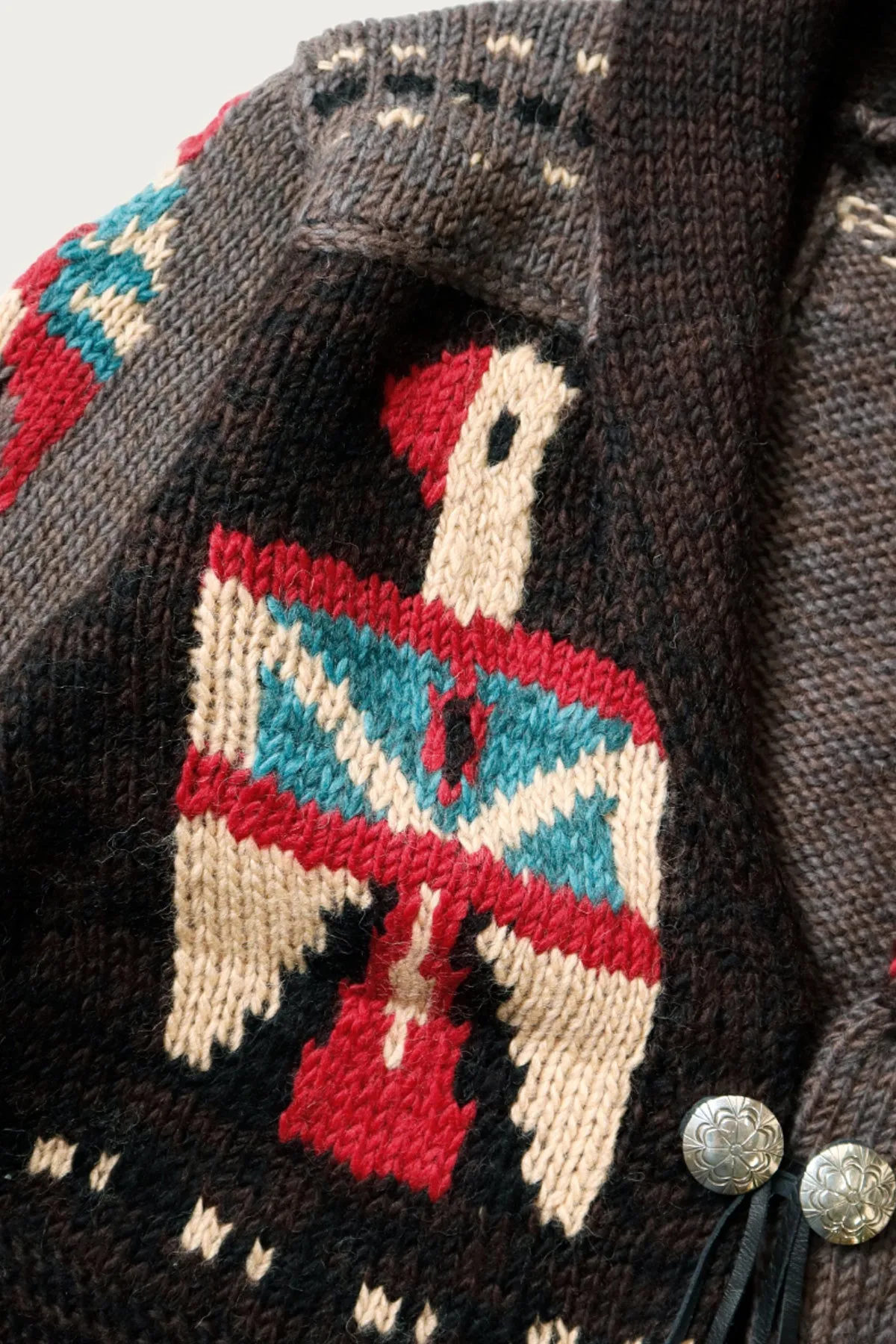 Hand Knit STD Cowichan Cardigan - Charcoal sold by Canoe Club product image thumbnail 3