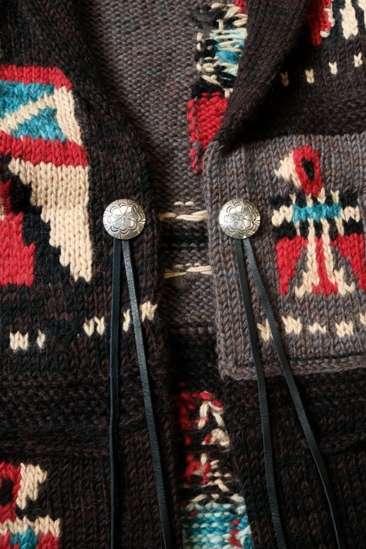 Hand Knit STD Cowichan Cardigan - Charcoal sold by Canoe Club product image thumbnail 2