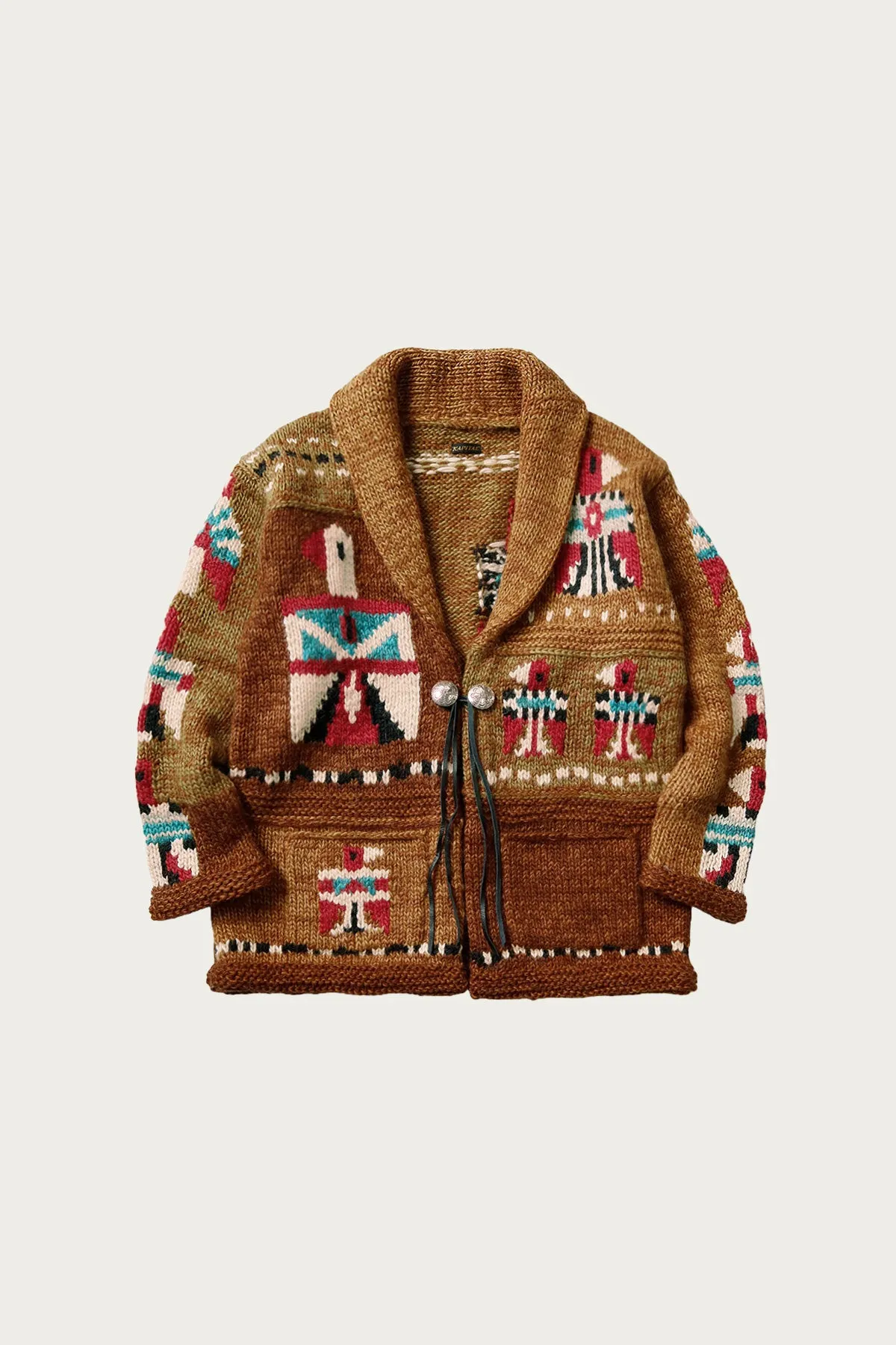 Hand Knit STD Cowichan Cardigan - Gold sold by Canoe Club