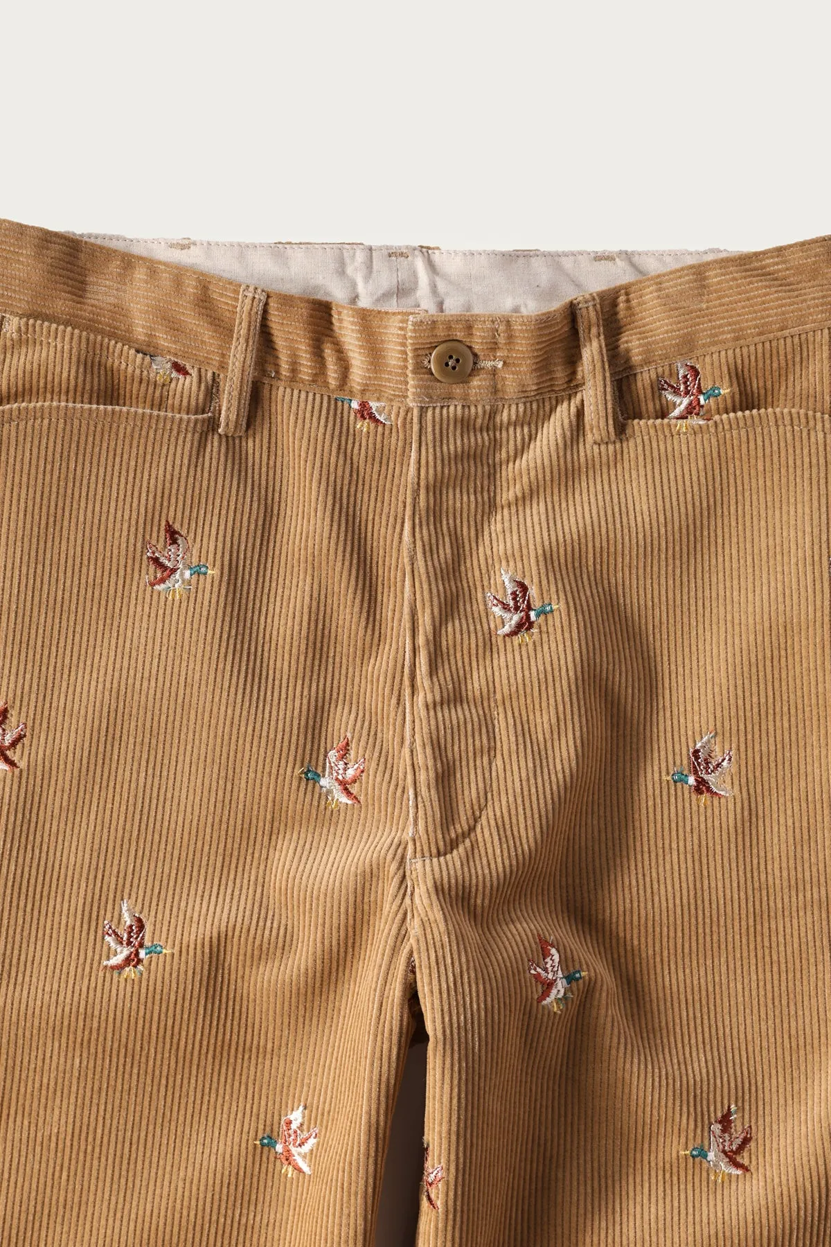8W Corduroy Embroidered Duck FRISKO Pants - Beige sold by Canoe Club product image thumbnail 2