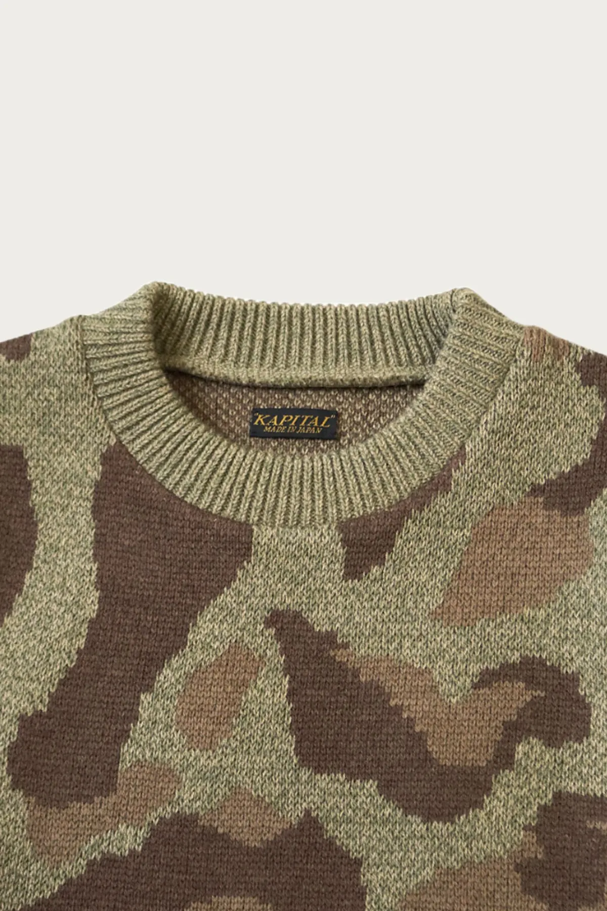 5G Camo Knit Vintage Crew Sweater - Khaki sold by Canoe Club product image thumbnail 3