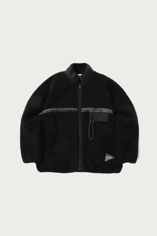Gramicci x and wander JQ Tape Fleece Jacket - Black made by Gramicci
