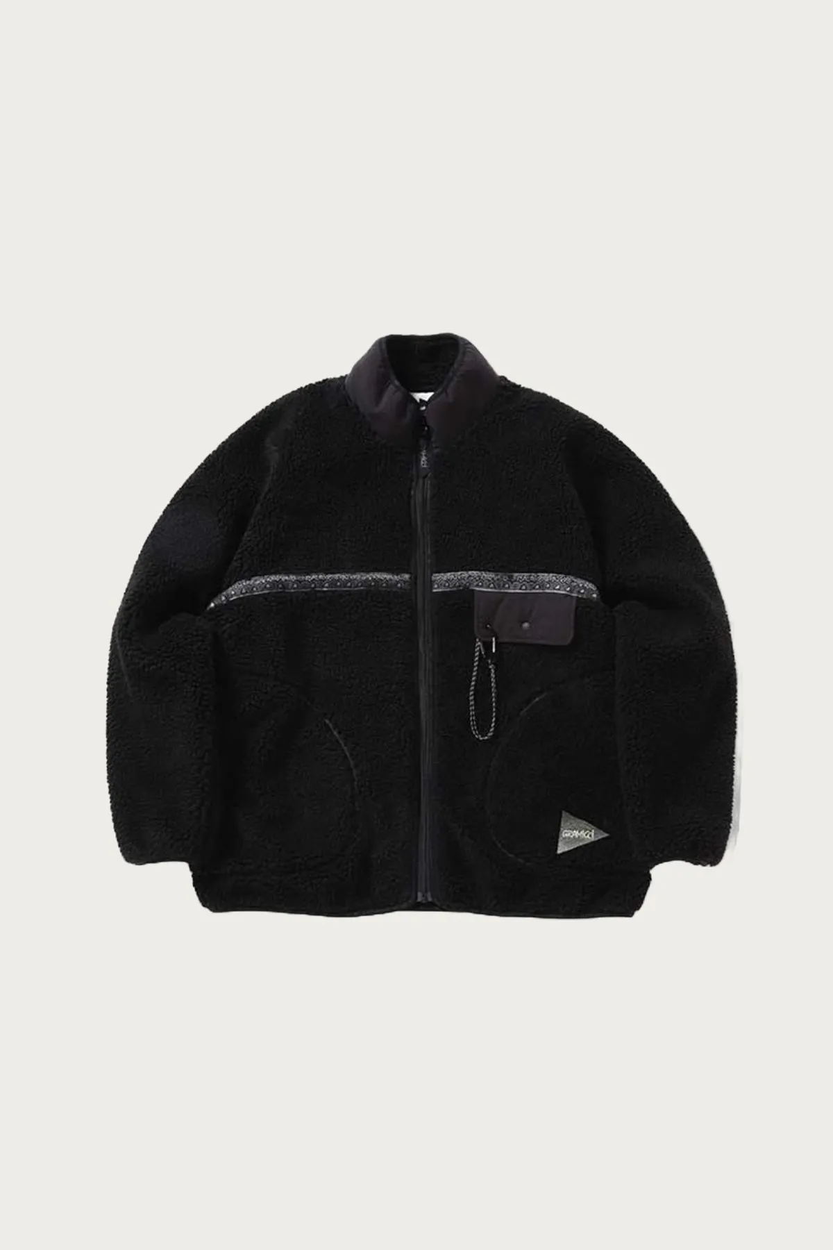 Gramicci x and wander JQ Tape Fleece Jacket - Black sold by Canoe Club