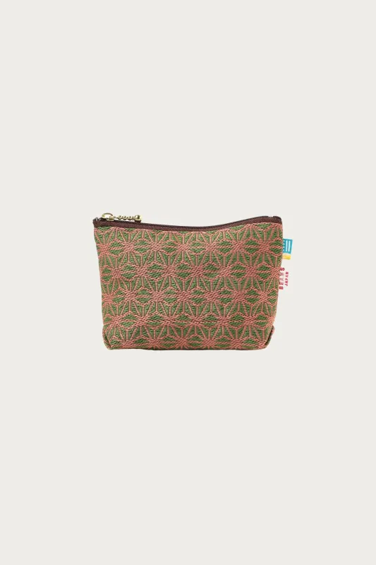 Takata x Beams Japan Flat Tatami Pouch - Pink/Green made by Canoe Club