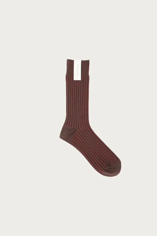 fennica Rib Socks - Light Brown/Renga made by Canoe Club