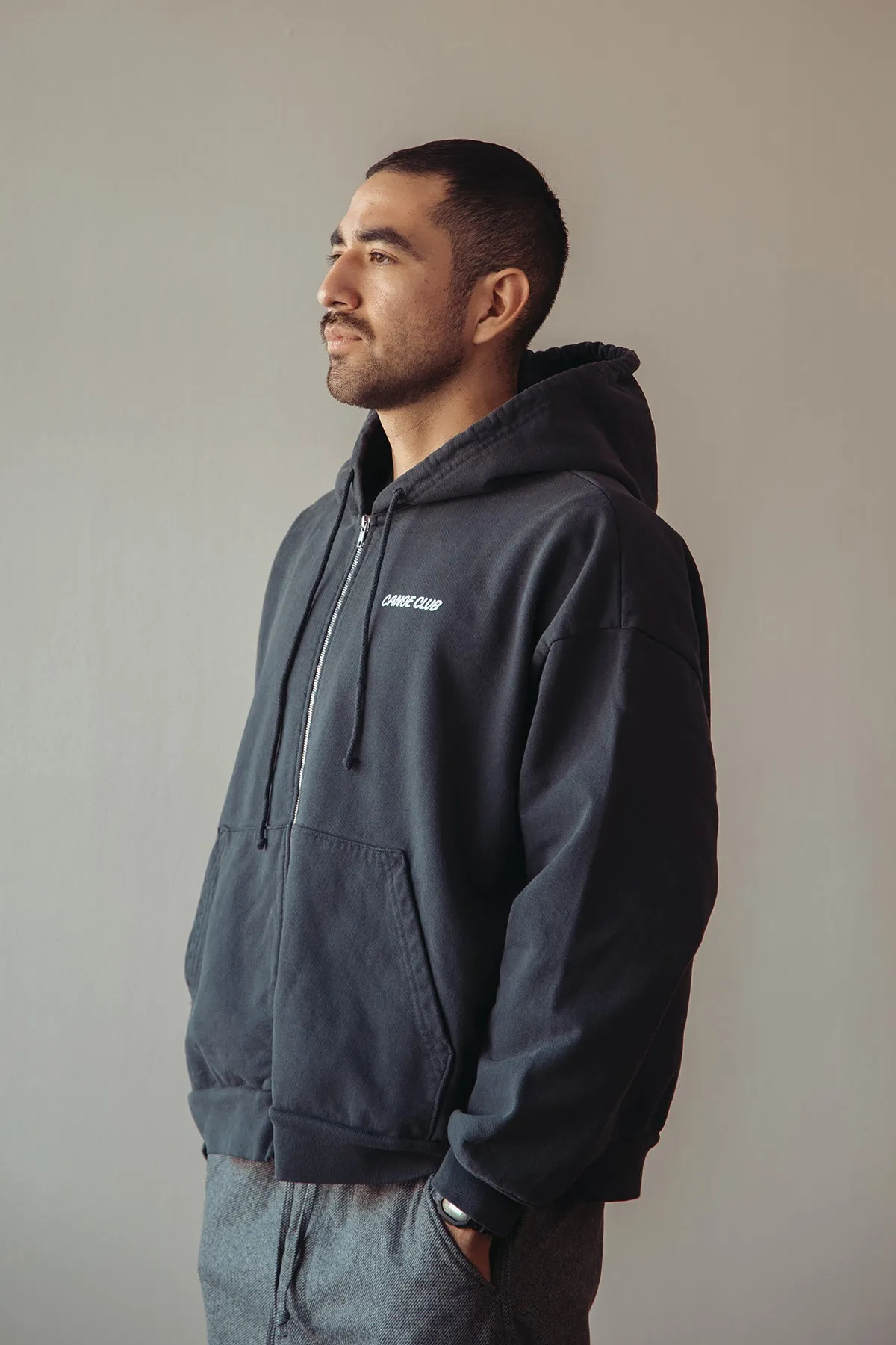 Logo Zip Hoodie - Graphite sold by Canoe Club product image thumbnail 3