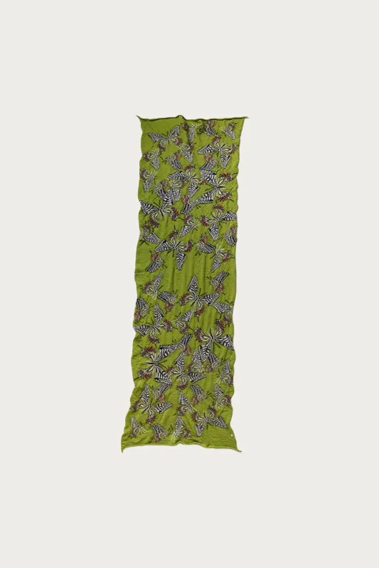 Fulling Wool HAPPY Scarf BUTTERFLY - Green made by Kapital