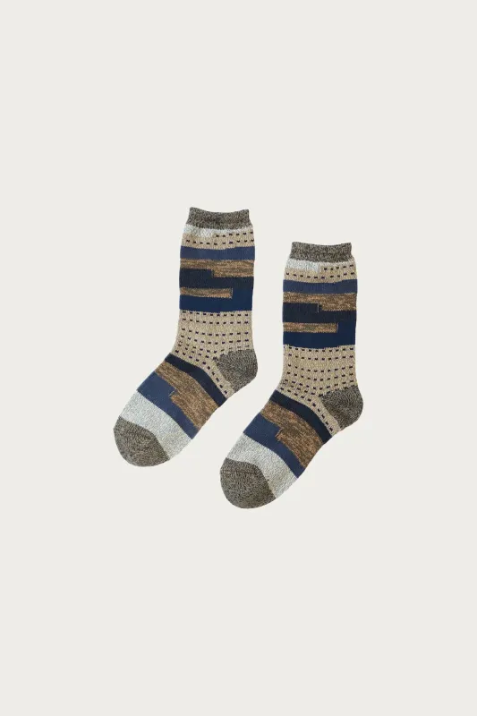 84 Yarns Patchwork KOMON KOGIN Socks - Beige made by Kapital