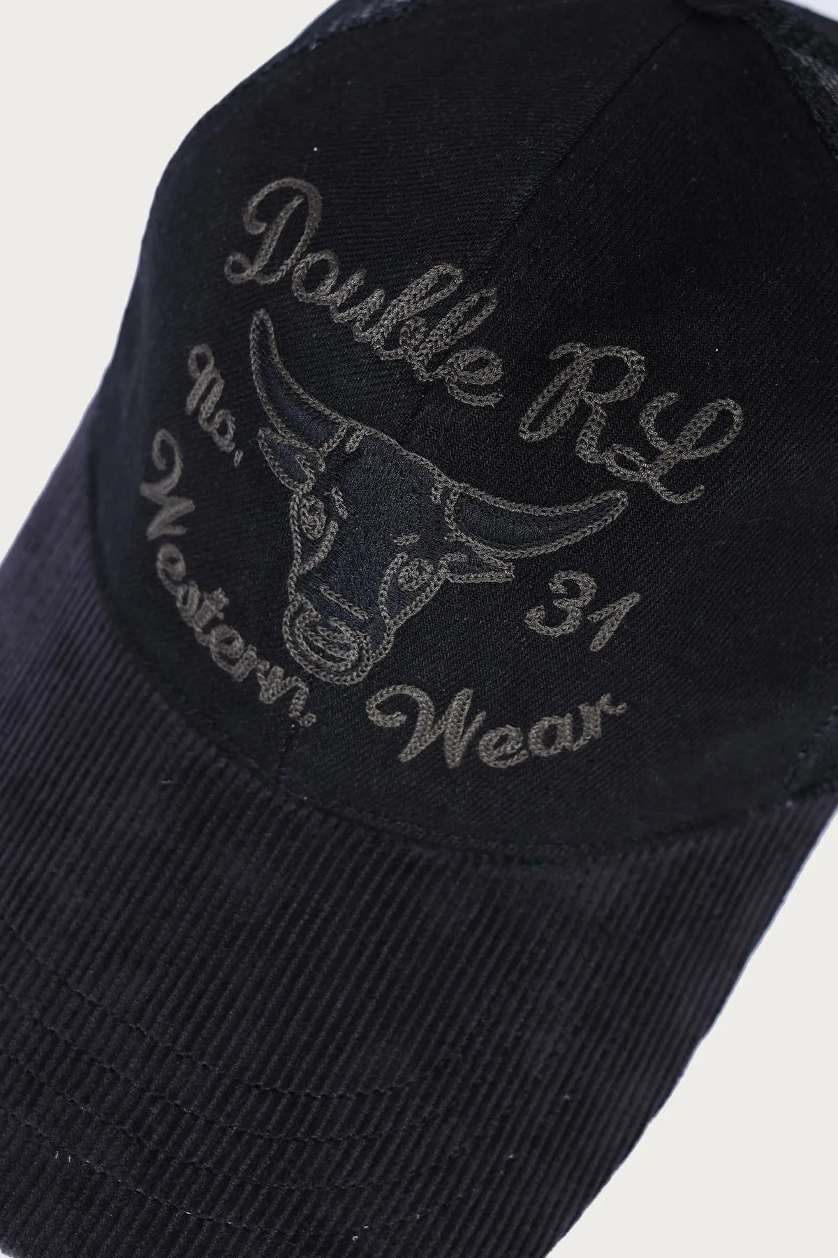 Embroidered Denim Trucker Cap - Black sold by Canoe Club product image thumbnail 2