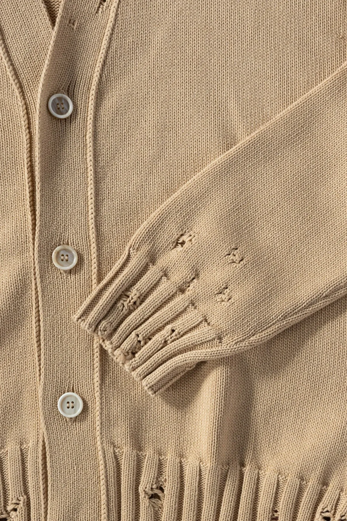 Disheveled Cotton Cardigan - Light Camel sold by Canoe Club product image thumbnail 3