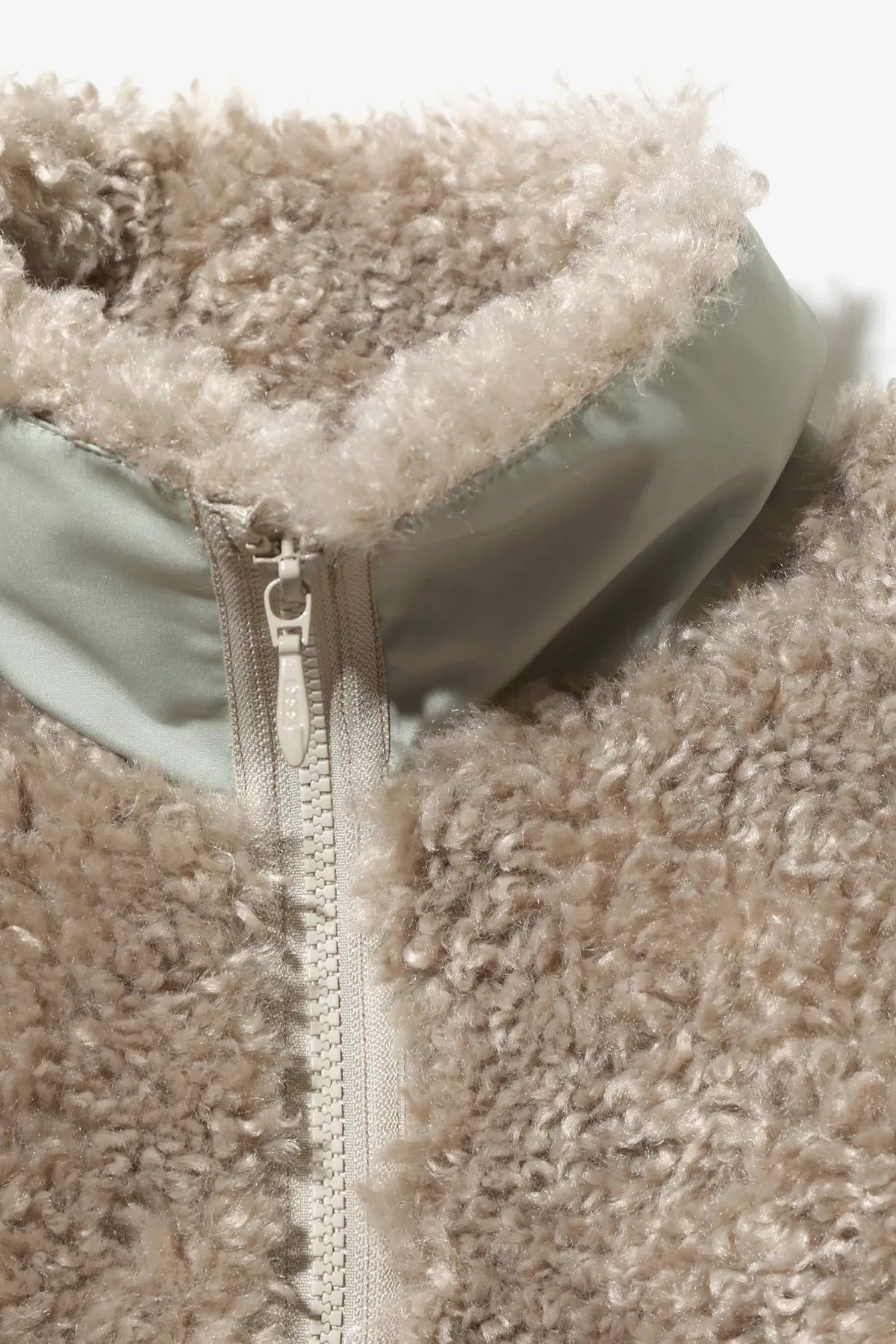 S. C. Fur Jacket - Beige Poly Curly Fur sold by Canoe Club product image thumbnail 3
