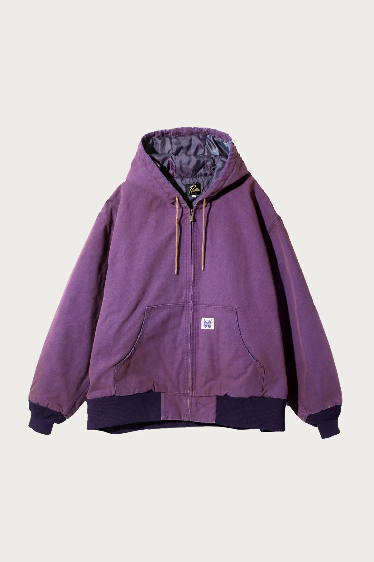 Zipped Work Hoodie - Purple 11oz Cotton Oxford sold by Canoe Club