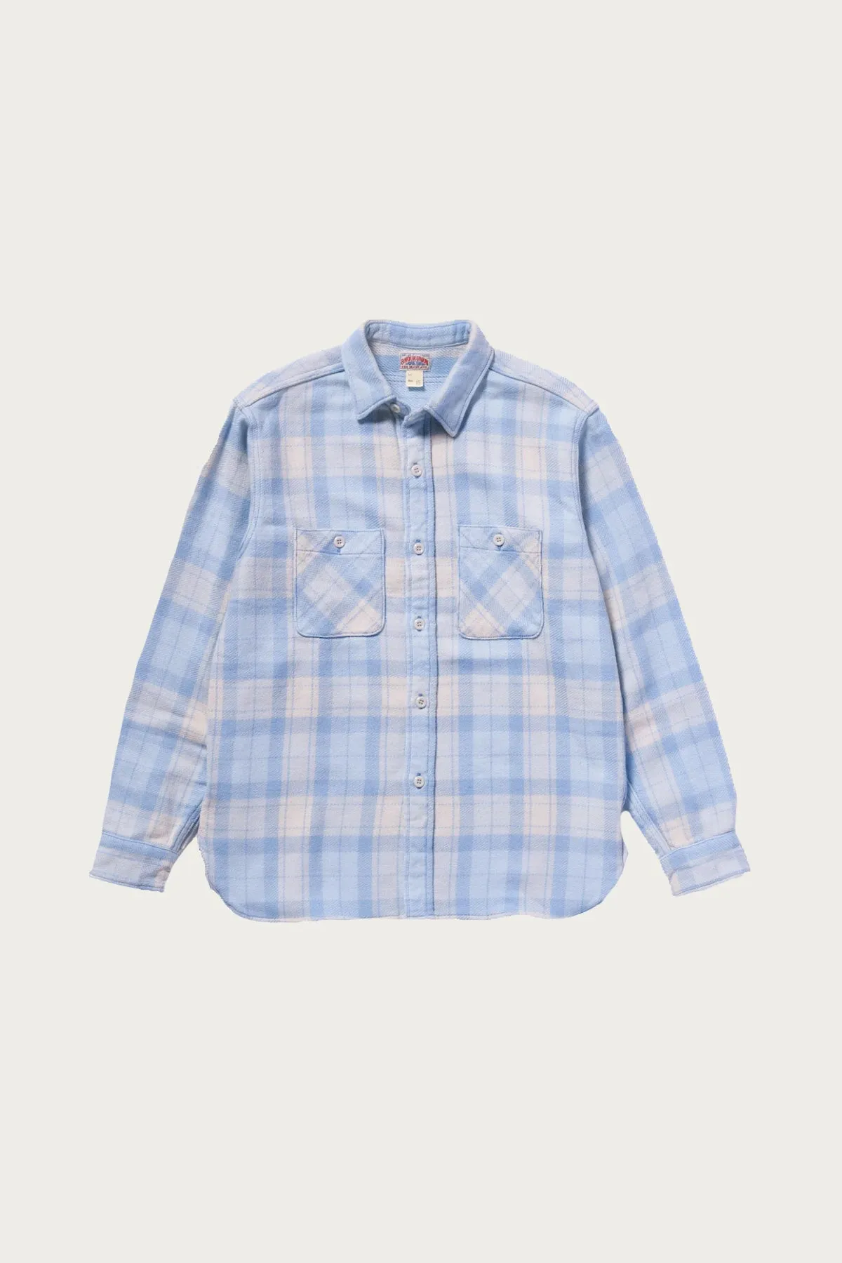 8HU Block Check Summer Flannel Shirt - White/Blue sold by Canoe Club