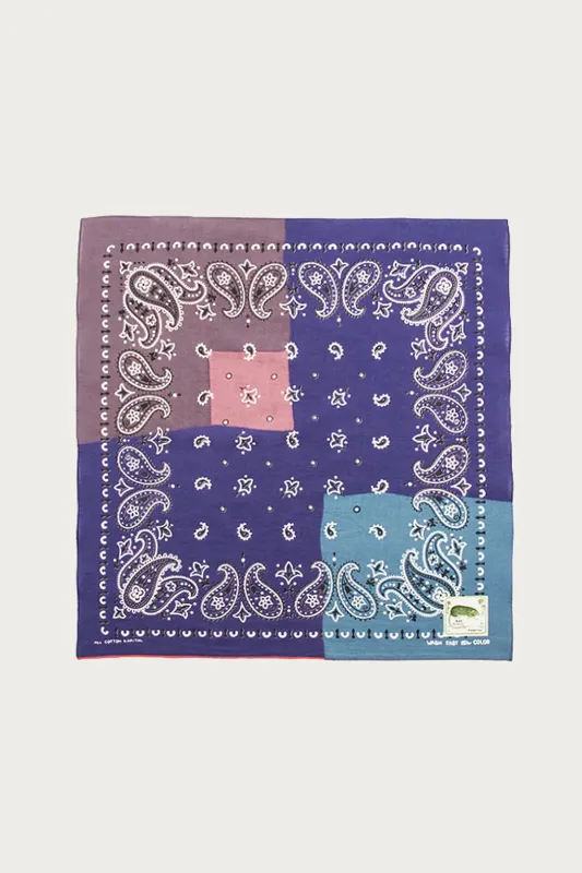 Fastcolor Selvedge Bandanna (PaisleyPatchwork) - Purple made by Kapital