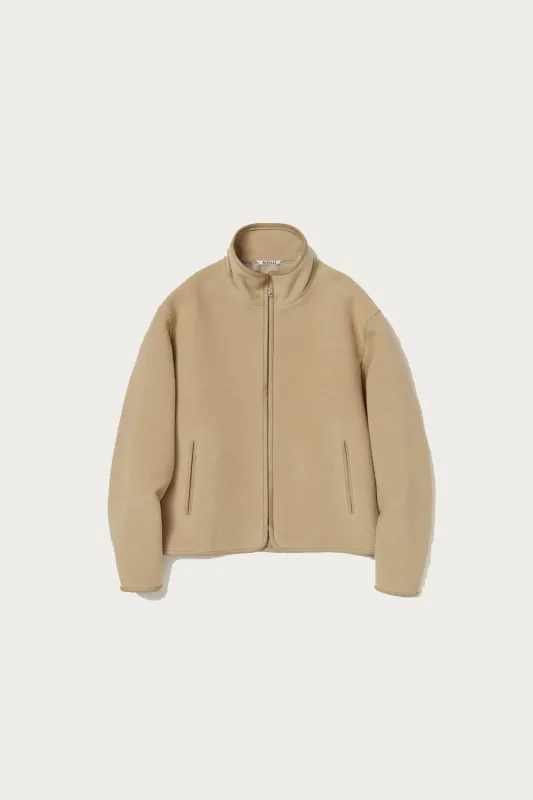 Double Cloth Heavy Wool Pile Zip Blouson - Beige made by Auralee