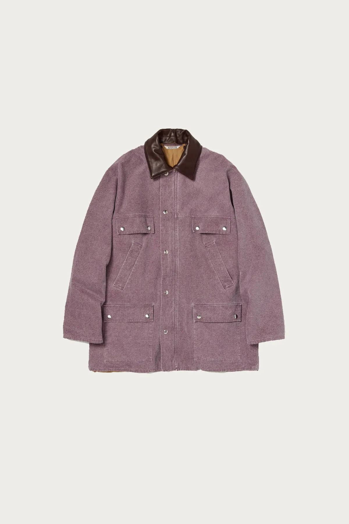 Washed Organic Canvas Hunting Blouson - Purple sold by Canoe Club